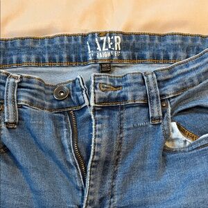 Lazer Men's Classic  Straight Fit slightly distressed Blue Denim Jeans